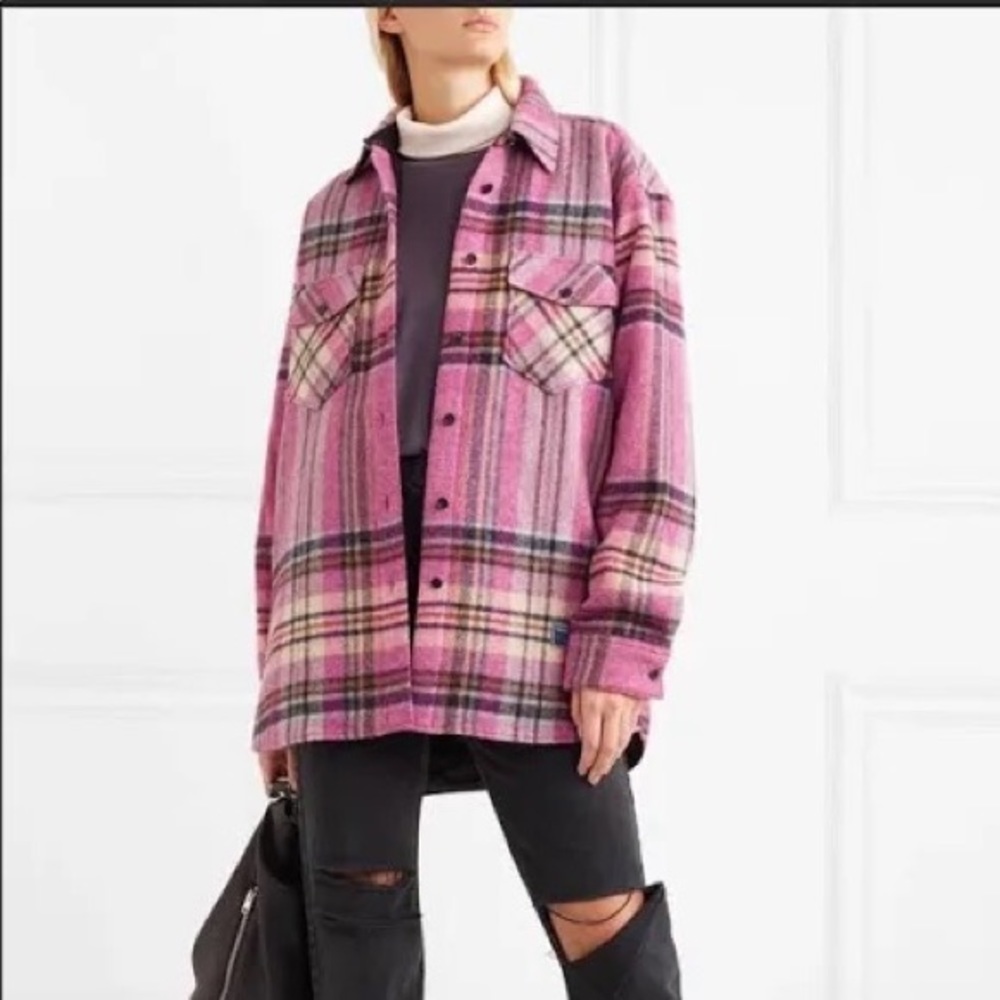 WE11DONE Pink Knit Wool Shirt